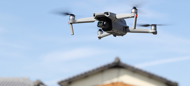 ドローンによる調査の写真